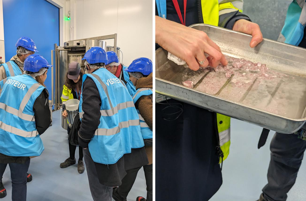Démonstration de fragmentation d’un échantillon de pegmatite par électrofragmentation. Le projet InnovTech étudiera cette technologie pour mieux comprendre ses mécanismes et ses impacts sur les performances des étapes de fragmentation des minerais et de concentration des éléments d’intérêt. © BRGM Démonstration de fragmentation d’un échantillon de pegmatite par électrofragmentation.