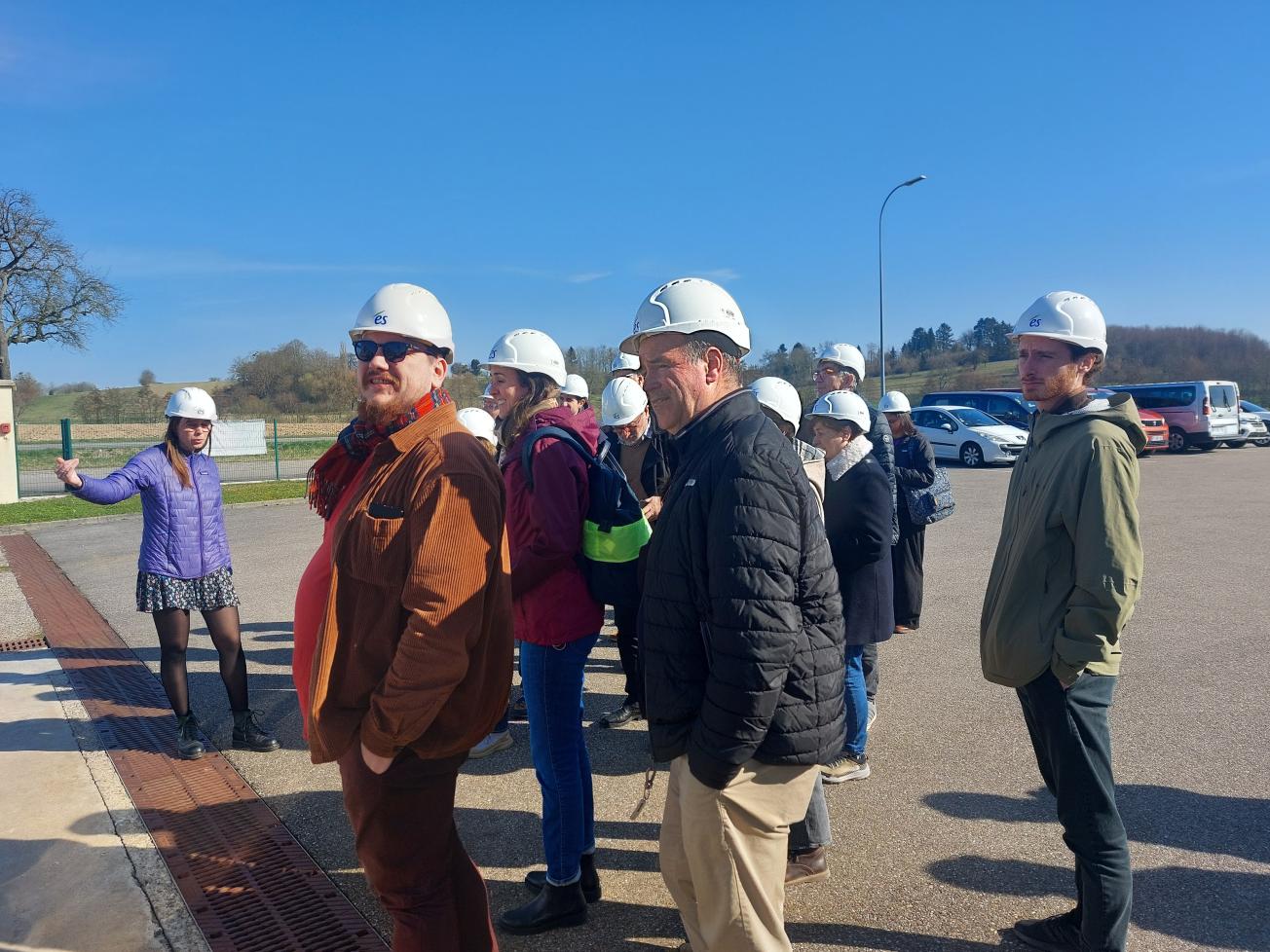 Participant·e·s à la réunion annuelle du projet, en visite à la centrale de géothermie profonde de Rittershoffen, le 07 mars 2025.