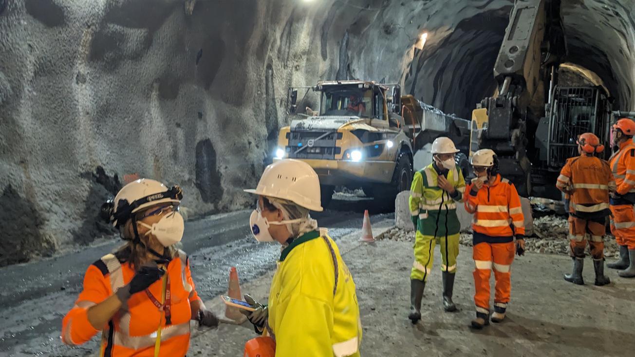Membres du groupe de travail n°3 du projet VERTIQUAL dans la partie française du chantier du tunnel Lyon-Turin.