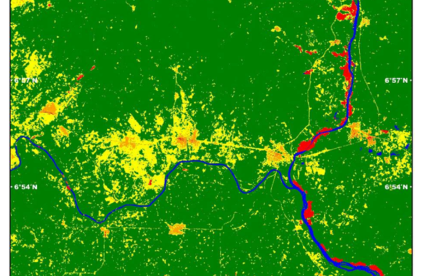 Données satellitaires utilisées dans le cadre du LMI MINERWA pour cartographier l’expansion de l'orpaillage le long du fleuve Bandama en Côte d'Ivoire et les impacts sur l’occupation du sol et les changements d’usage.