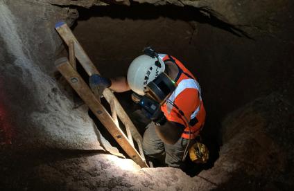 Inspection et scan 3D des travaux du flanc nord de l'ancienne mine de fer de May sur Orne (Calvados, 2022)