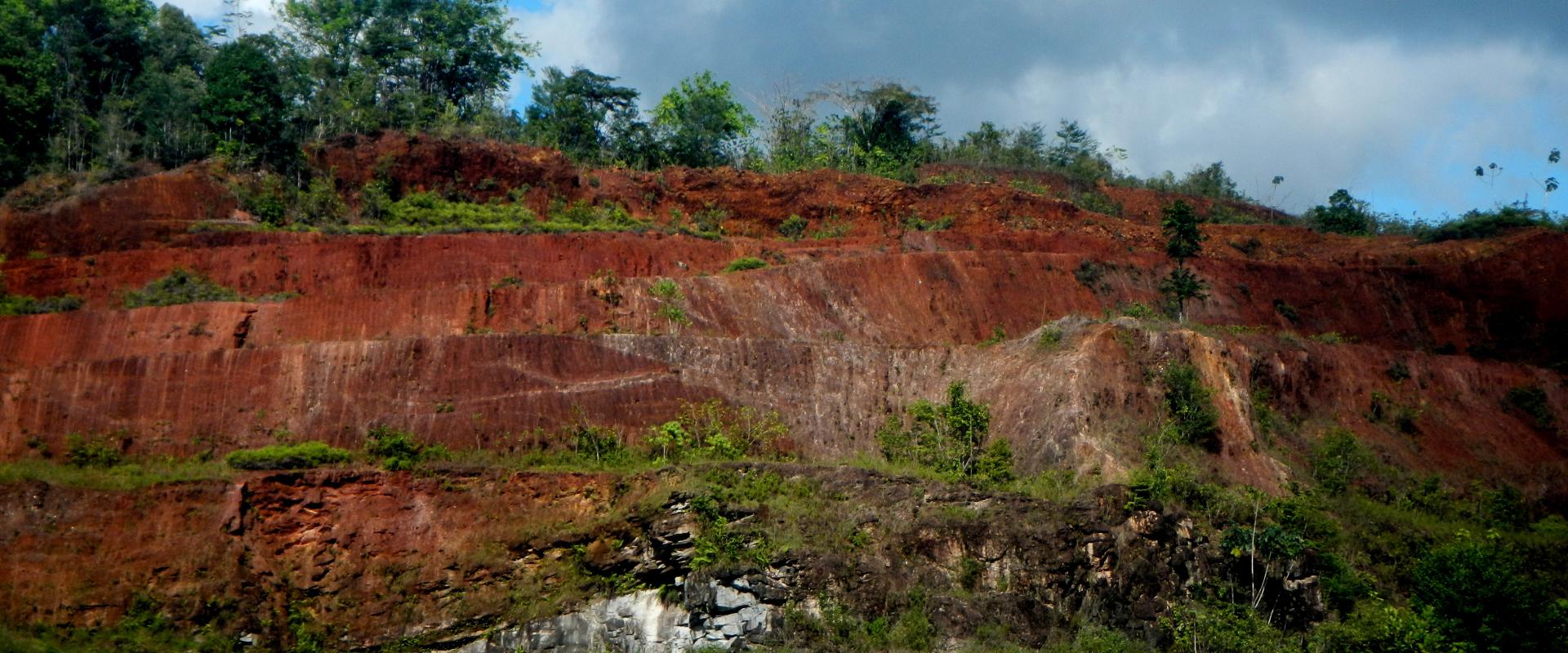 Un filon pegmatitique dans la région de Kourou