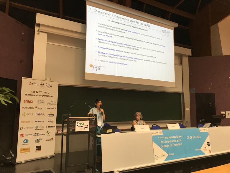 Isabelle Halfon lors des Journées Nationales de Géotechnique et de Géologie de l’ingénieur 2024© PEPR Sous-sol, bien commun JNGG 2024