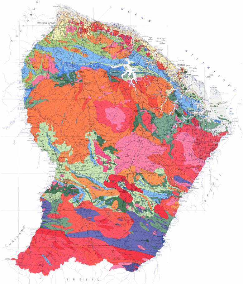 Carte géologique de la Guyane (France)