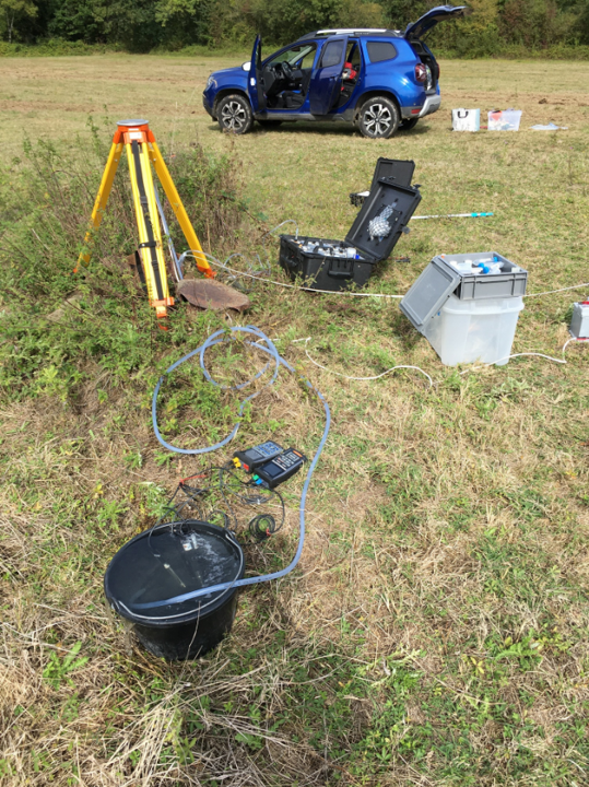 Dégazage en surface de l’eau du forage « Fontaines Salées sec », Availles-Limouzine, lors d’un pompage en 2022