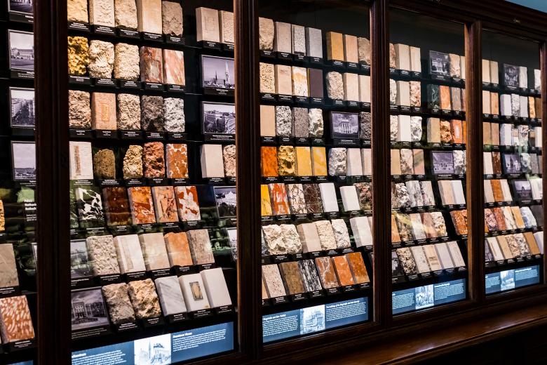 Collection of minerals of stones and metals Museum of Natural History, Vienna.
