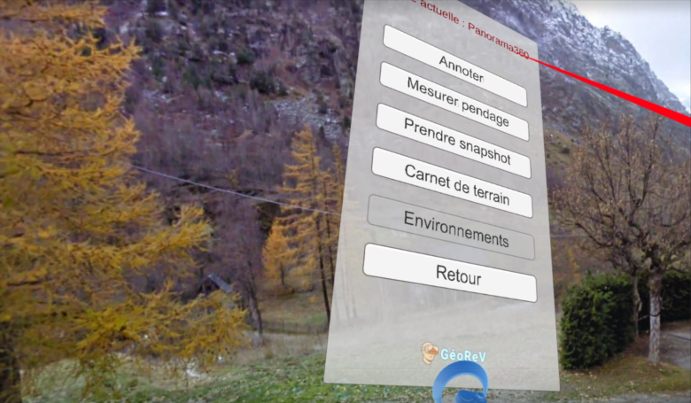 Extrait de l'interface GéoRev